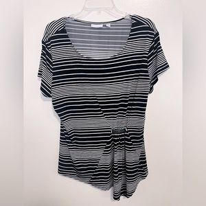 New York & Company Striped wrap blouse XL